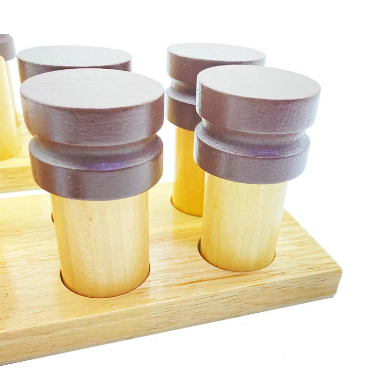 Wondermonti Sensory Experience: Montessori Wooden Smelling Cylinders Set