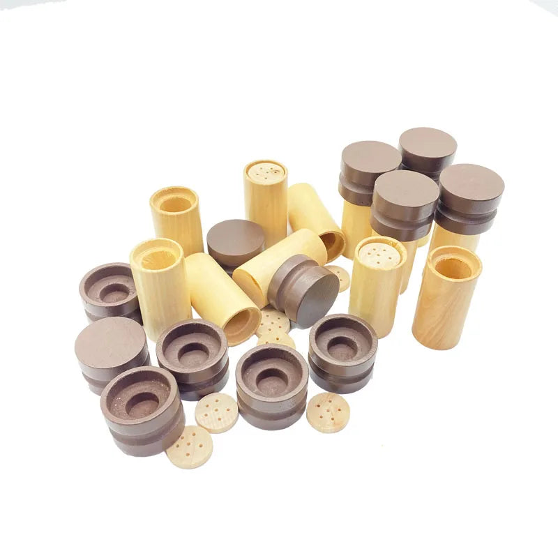 Wondermonti Sensory Experience: Montessori Wooden Smelling Cylinders Set