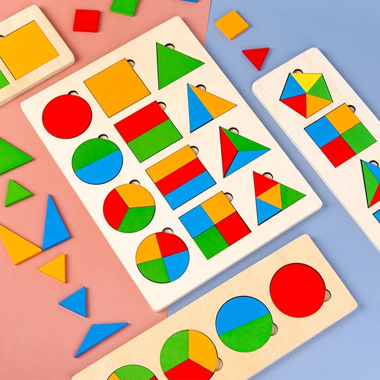 Wondermonti Fractional Shapes: Colorful Geometric Board for Learning and Fun