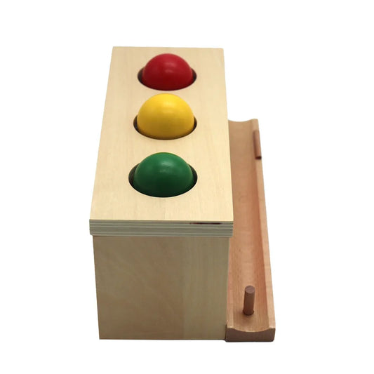 Wondermonti Knock & Learn: Montessori Wooden Ball Box for Infant Play