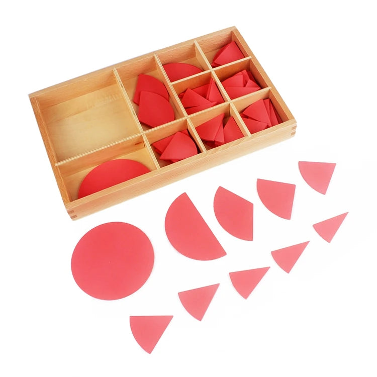 Wondermonti Fraction Fun: Montessori Labeled Circle Board for Preschool Learning