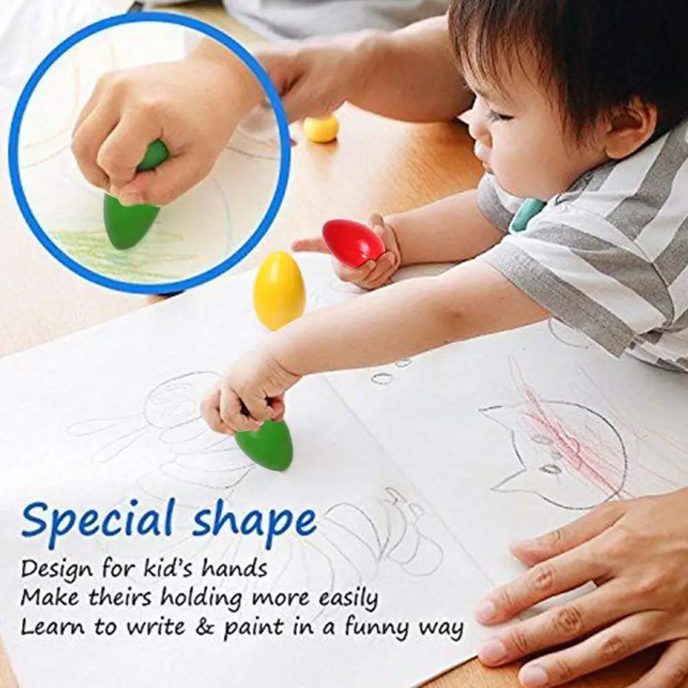 Wondermonti Crayon Eggs: Palm Grip, Non-Toxic, Washable Crayons for Toddlers
