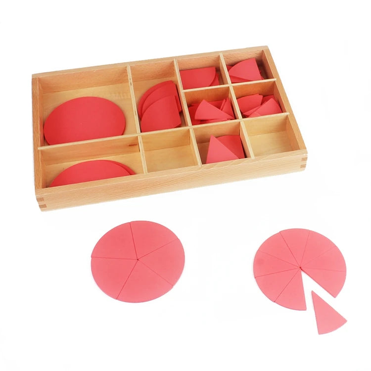 Wondermonti Fraction Fun: Montessori Labeled Circle Board for Preschool Learning