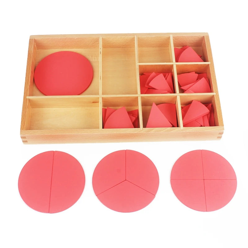Wondermonti Fraction Fun: Montessori Labeled Circle Board for Preschool Learning