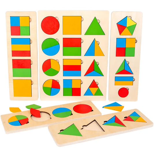 Wondermonti Fractional Shapes: Colorful Geometric Board for Learning and Fun
